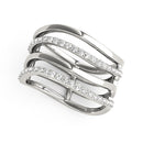 14k White Gold Multiple Band Design Ring with Diamonds (3/8 cttw)-5