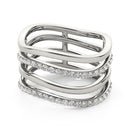 14k White Gold Multiple Band Design Ring with Diamonds (3/8 cttw)-6