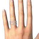 14k White Gold Multiple Band Design Ring with Diamonds (3/8 cttw)-8