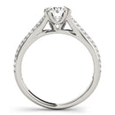 14k White Gold Double Prong Multirow Band Diamond Engagement Ring (1 1/8 cttw)-4