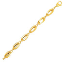 14k Yellow Gold Bracelet with Long Double Oval Links-3