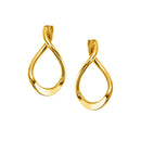 14k Yellow Gold Polished Tear Drop Earrings-2