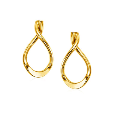 14k Yellow Gold Polished Tear Drop Earrings - 0
