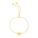 14k Yellow Gold Adjustable Heart Bracelet-3