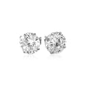 14k White Gold 8.0mm Round CZ Stud Earrings-6