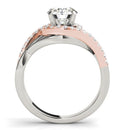 14k White And Rose Gold Bypass Diamond Engagement Ring (1 1/4 cttw)-4