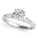 14k White Gold Single Row Diamond Engagement Ring (1 cttw)-3