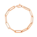 14K Rose Gold Extra Wide Paperclip Chain Bracelet-5
