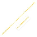 14k Yellow Gold 7 inch Alternating Paperclip Chain Link and Gold Bar Bracelet-3
