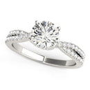 14k White Gold Fancy Prong Split Shank Diamond Engagement Ring (1 1/4 cttw)-3