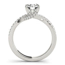 14k White Gold Fancy Prong Split Shank Diamond Engagement Ring (1 1/4 cttw)-4