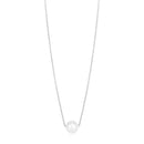 14k White Gold Pearl Solitaire Necklace-4