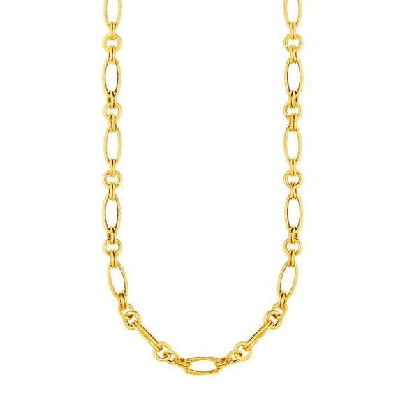 14k Yellow Gold Twisted and Polished Link Necklace