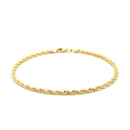 2.5mm 10k Yellow Gold Solid Diamond Cut Rope Bracelet-5