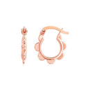 14k Rose Gold Scalloped Hoop Earrings-2