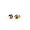 Love Knot Post Earrings in 14k Tri Color Gold-6