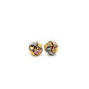 Love Knot Post Earrings in 14k Tri Color Gold-7