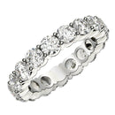 Round Cut Lab Grown Diamond Eternity Ring in 14k White Gold (3 cttw FG/VS2)-7