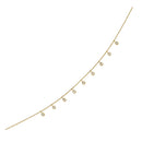 14k Yellow Gold Necklace with Round Diamond Charms-6