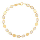 14k Yellow Gold MOP Geometric Mirror Gem Chain Bracelet (5.00 mm)-4