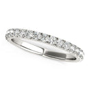 14k White Gold Round Pave Setting Diamond Wedding Band (3/8 cttw)-2