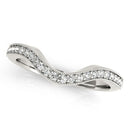 14k White Gold Milgrained Border Curved Diamond Wedding Band (1/5 cttw)-2