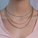 Moon Cut Bead Chain in 14k White Gold (2.50 mm)-8