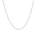 14k White Gold Diamond Cut Cable Link Chain 0.8mm-8