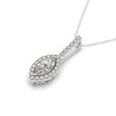 Marquis Shape Diamond Halo Pendant in 14k White Gold (2/3 cttw)-6