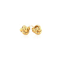 10k Yellow Gold Love Knot Stud Earrings-6