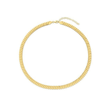 14k Yellow Gold Rib Link Necklace - 0