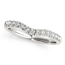 14k White Gold Diamond Curved Design Wedding Band (1/4 cttw)-2
