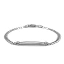 14k White Gold Curb Link Chain Polished Children's ID Bracelet-6