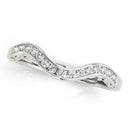 14k White Gold Curved Diamond Wedding Ring (1/10 cttw)-2