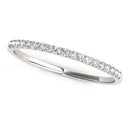 14k White Gold Pave Setting Diamond Wedding Ring (1/8 cttw)-2