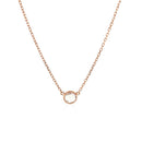 14k Rose Gold 17 inch Necklace with Round White Topaz-7