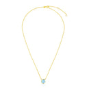 14k Yellow Gold 17 inch Necklace with Cushion Blue Topaz-4