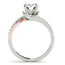 14k White And Rose Gold Bypass Shank Diamond Engagement Ring (1 1/3 cttw)-4