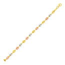 14k Tri Color Gold Mariner Link Bracelet-3