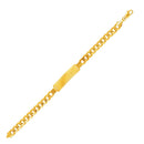 14k Yellow Gold Men's ID Cuban Chain Bracelet-5