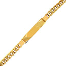14k Yellow Gold Men's ID Cuban Chain Bracelet-6