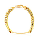 14k Yellow Gold Men's ID Cuban Chain Bracelet-7