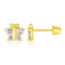14k Yellow Gold Butterfly Childrens Earrings-2