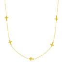 14k Yellow Gold Chain Necklace with Cross Stations-6
