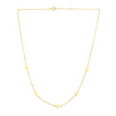 14k Yellow Gold Chain Necklace with Cross Stations-7