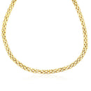 14k Yellow Gold Panther Chain Link Shiny Necklace-4