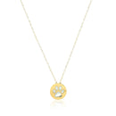 14k Yellow Gold Necklace with Dog Paw Print Symbol in Mother of Pearl-8
