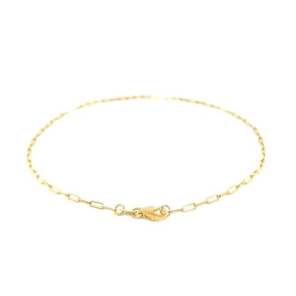 14K Yellow Gold Fine Paperclip Anklet (1.5mm)