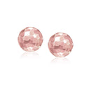 14k Rose Gold Round Faceted Style Stud Earrings-3