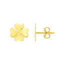 14K Yellow Gold Four Leaf Clover Earrings-2